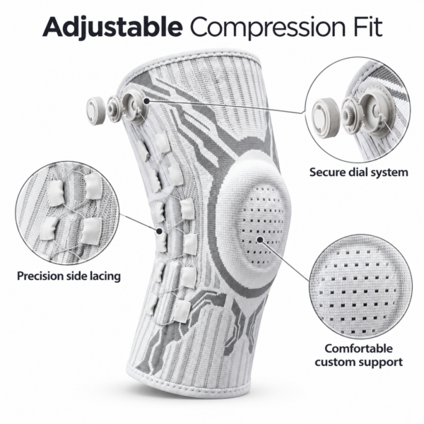 VOXORL DialFit — Adjustable Sports Knee Support with Tightening Dial